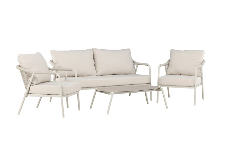 Sicily Soffgrupp Utomhus 4-sits - Beige - Utemöbler - Utegrupp - Loungegrupp