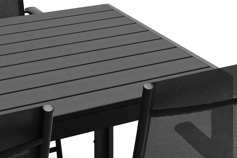 Siri Matbord 205 cm med 6 Sanna Matstolar - Svart - Utemöbler - Utegrupp - Matgrupper utomhus
