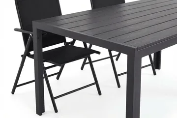 Siri Matgrupp utomhus 150 cm med 4 Maggie Vadderad Fällbar Positionsstol - Utemöbler - Utegrupp - Matgrupper utomhus