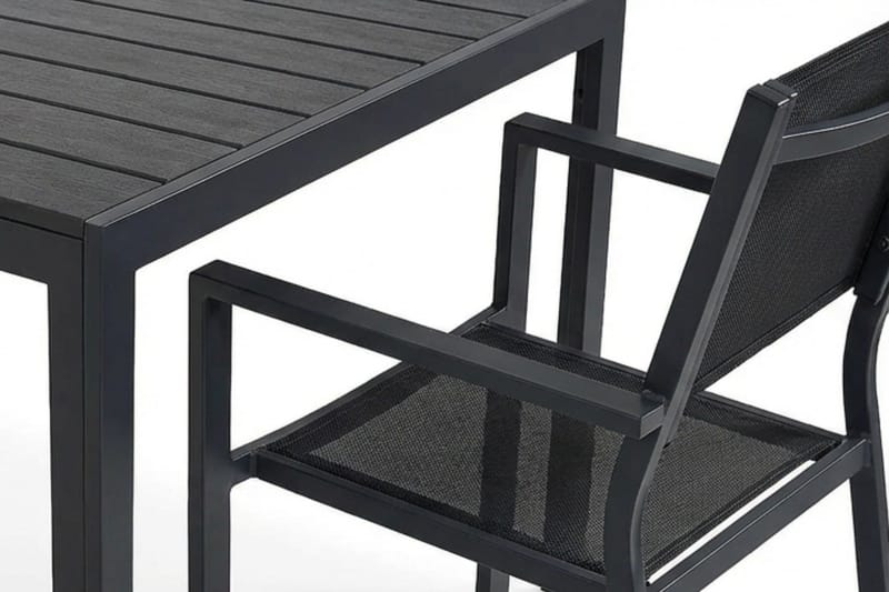 Siri Matgrupp utomhus 150 cm med 4 Tunis Stapelstolar - Utemöbler - Utegrupp - Matgrupper utomhus