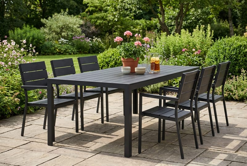 Siri Matgrupp utomhus 205 cm med 6 Tunis Aintwood Stolar - Utemöbler - Utegrupp - Matgrupper utomhus