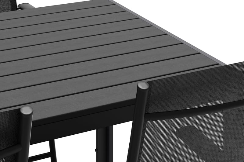 Siri Rektangulärt utebord 150 cm med 4 Sanna utestolar - Svart - Utemöbler - Utegrupp - Matgrupper utomhus