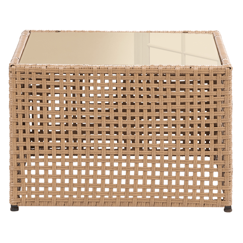 Soffa utomhus med Bord 4-Sits Omegana Modulär Konstrotting - Beige/Svart - Utemöbler - Utegrupp - Loungegrupp