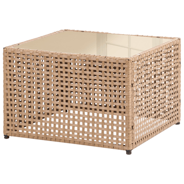 Soffa utomhus med Bord 4-Sits Omegana Modulär Konstrotting - Beige/Svart - Utemöbler - Utegrupp - Loungegrupp