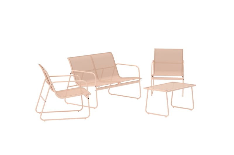 Soffgrupp Scopello 2-sits Soffa + 2 Fåtöljer med bord Utomhus - Beige - Utemöbler - Utegrupp - Loungegrupp