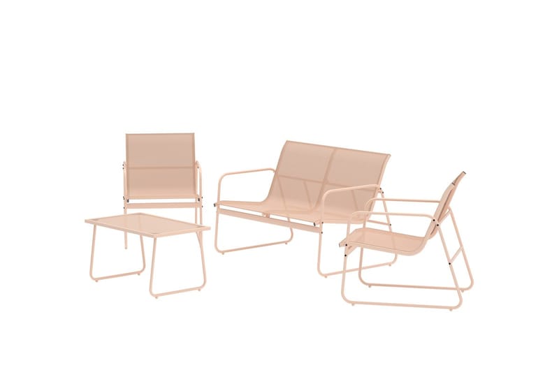 Soffgrupp Scopello 2-sits Soffa + 2 Fåtöljer med bord Utomhus - Beige - Utemöbler - Utegrupp - Loungegrupp