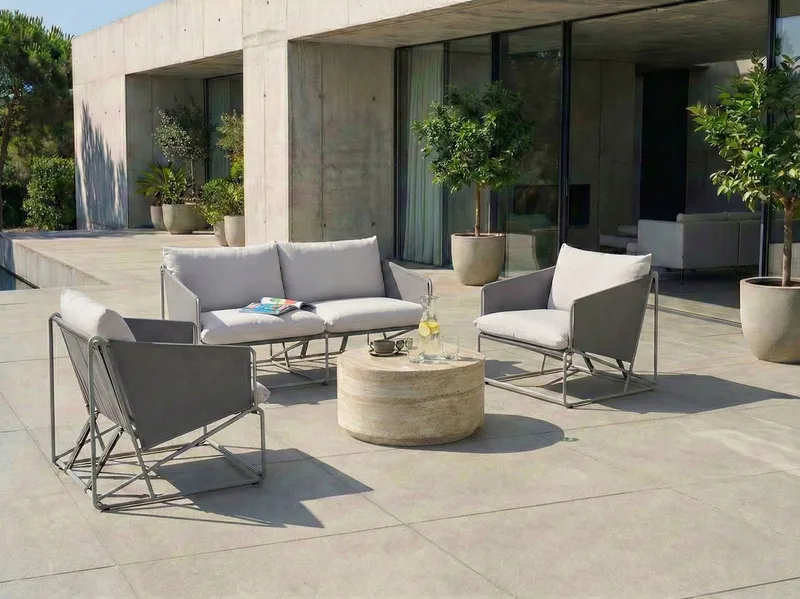 Soffgrupp utomhus 4-Sits Ponte - Grå - Utemöbler - Utegrupp - Loungegrupp