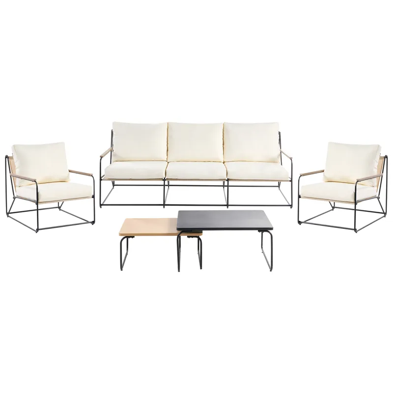 Soffgrupp utomhus 5-Sits Venaria med Bord, Svart/Beige