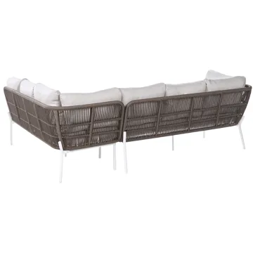 Soffgrupp utomhus 7-Sits Robella med Bord - Beige/Vit/Brun - Utemöbler - Utegrupp - Loungegrupp