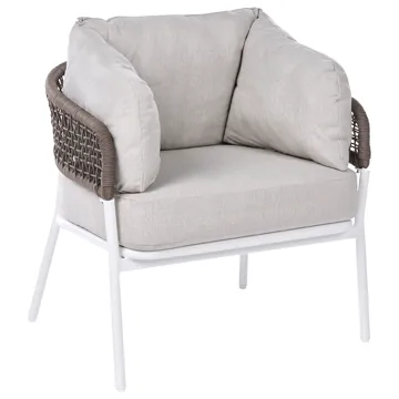 Soffgrupp utomhus 7-Sits Robella med Bord - Beige/Vit/Brun - Utemöbler - Utegrupp - Loungegrupp