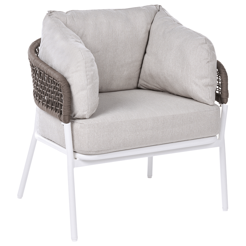 Soffgrupp utomhus 7-Sits Robella med Bord - Beige/Vit/Brun - Utemöbler - Utegrupp - Loungegrupp