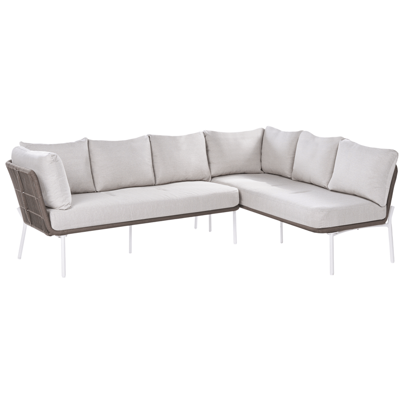 Soffgrupp utomhus 7-Sits Robella med Bord - Beige/Vit/Brun - Utemöbler - Utegrupp - Loungegrupp
