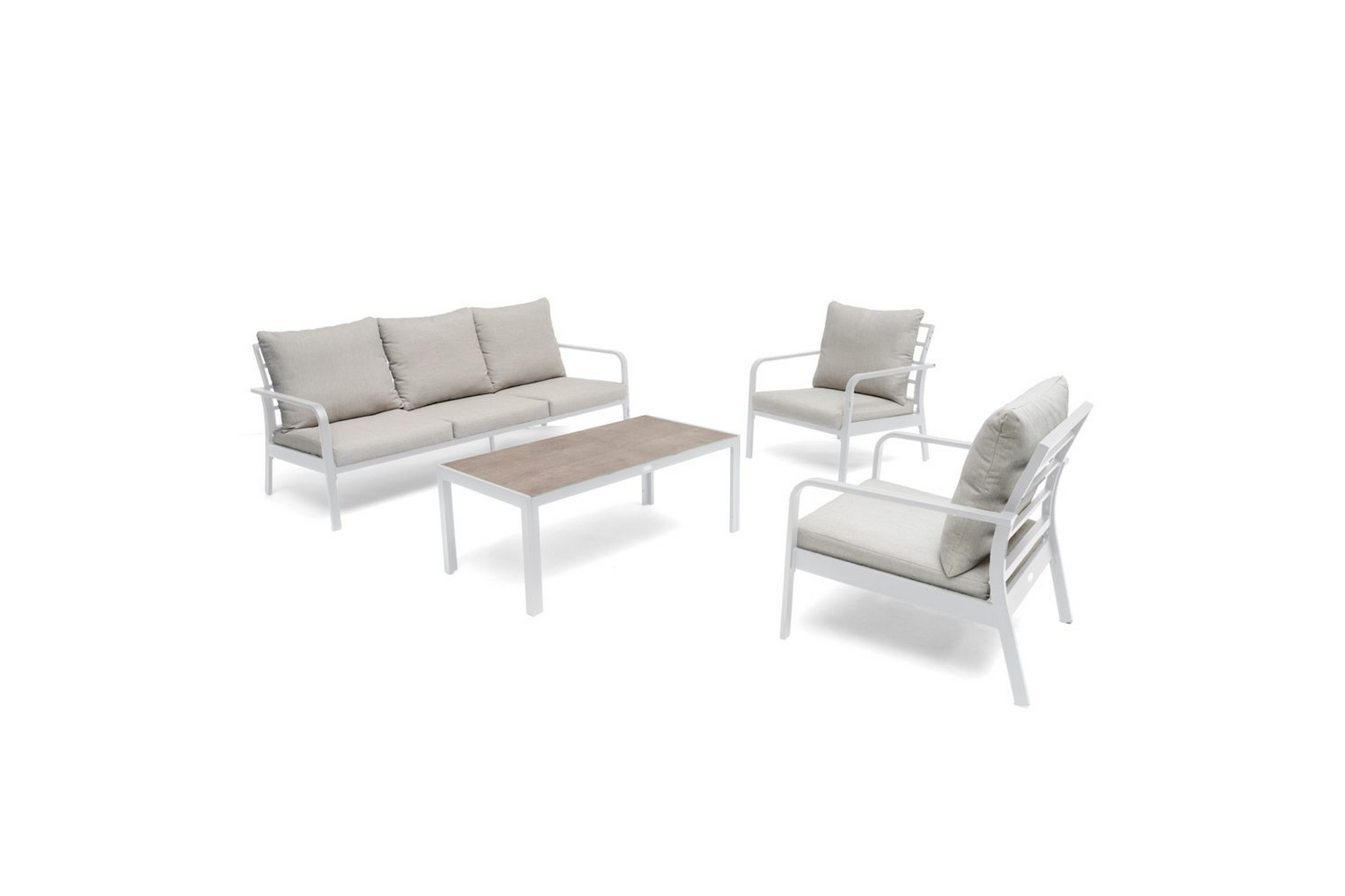 soffgrupp utomhus hillerstorp hånger - vit ram dynor gråbeige