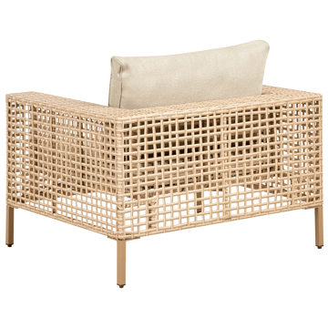 Soffgrupp utomhus med Bord 4-Sits Calasetta Högervänd Konstrotting - Beige - Utemöbler - Utegrupp - Loungegrupp