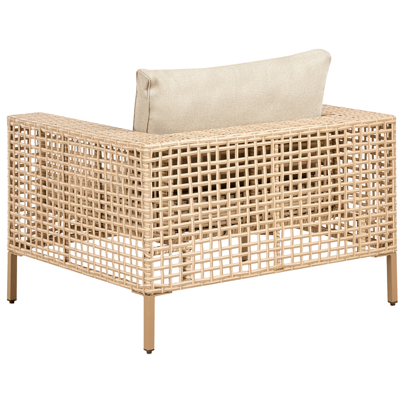 Soffgrupp utomhus med Bord 4-Sits Calasetta Vänstervänd Konstrotting - Beige - Utemöbler - Utegrupp - Loungegrupp