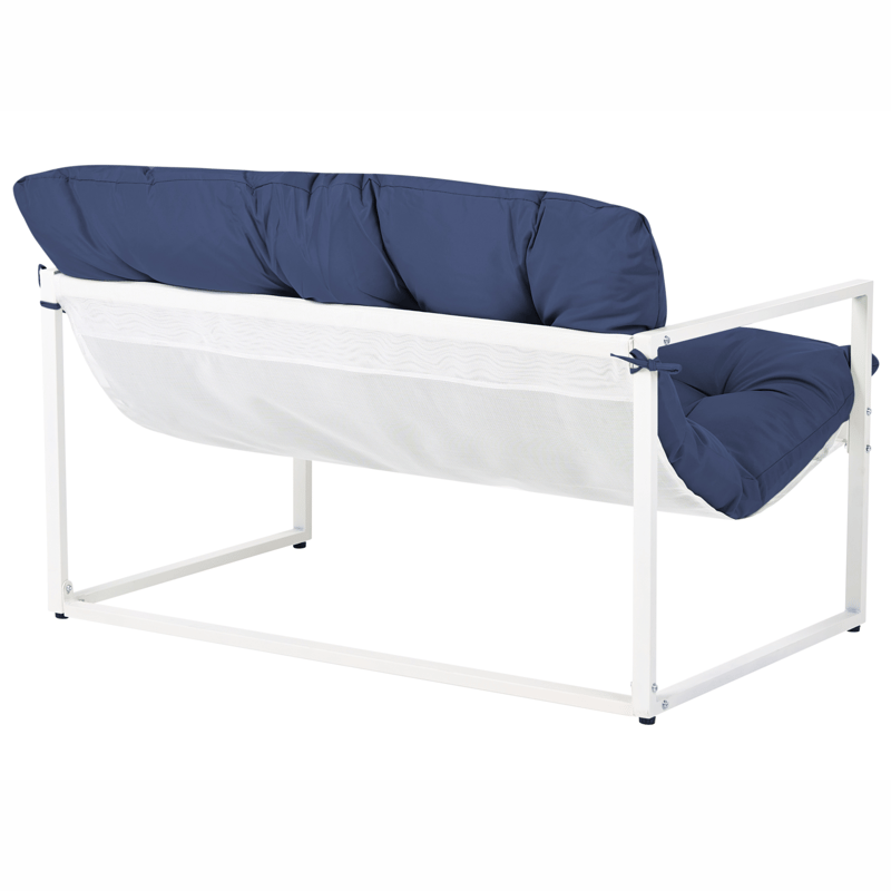 Soffgrupp utomhus med Bord 4-Sits Garda - Blå/Vit - Utemöbler - Utegrupp - Loungegrupp