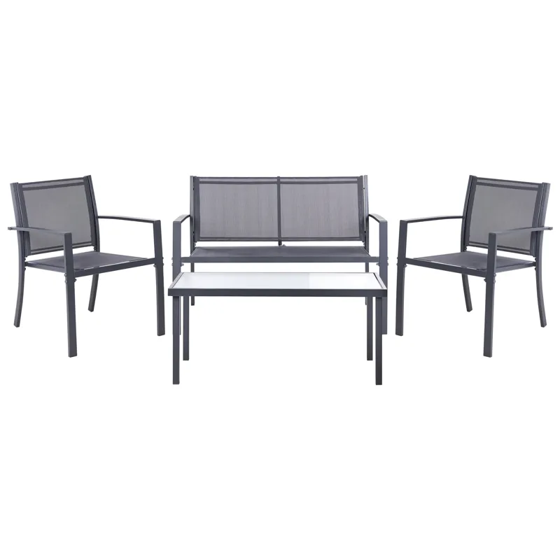Soffgrupp utomhus med Bord 4-Sits Tavoleto - Mörkgrå - Utemöbler - Utegrupp - Loungegrupp
