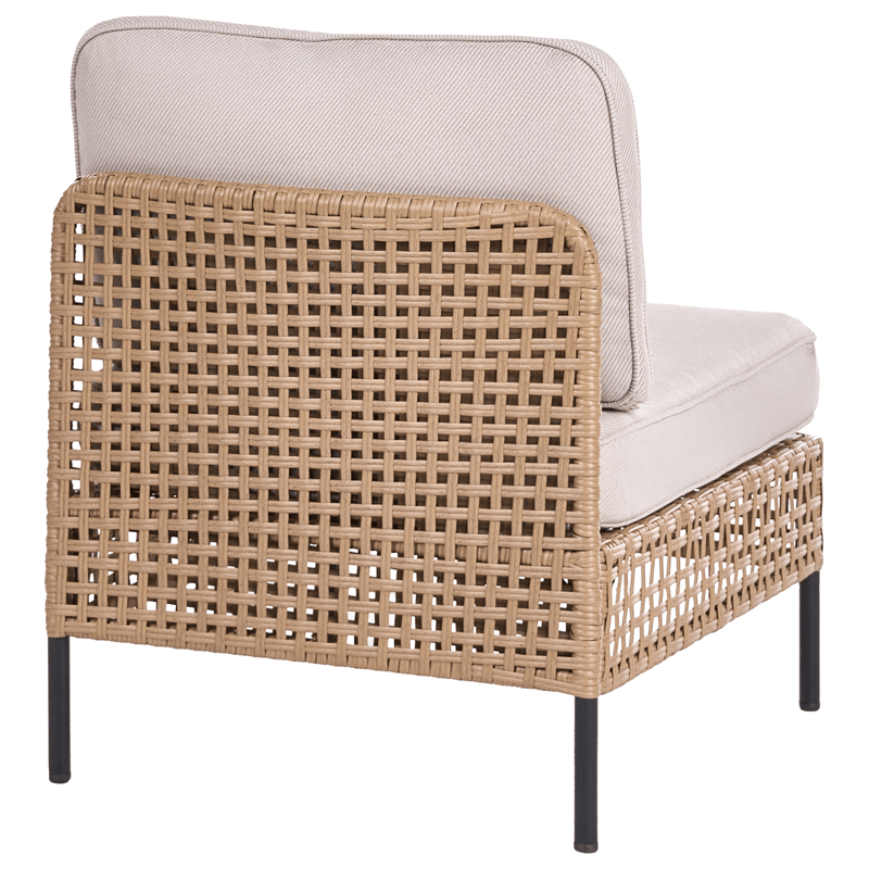 Soffgrupp utomhus med Bord 6-Sits Omegana Modulär Konstrotting - Beige/Svart - Utemöbler - Utegrupp - Loungegrupp