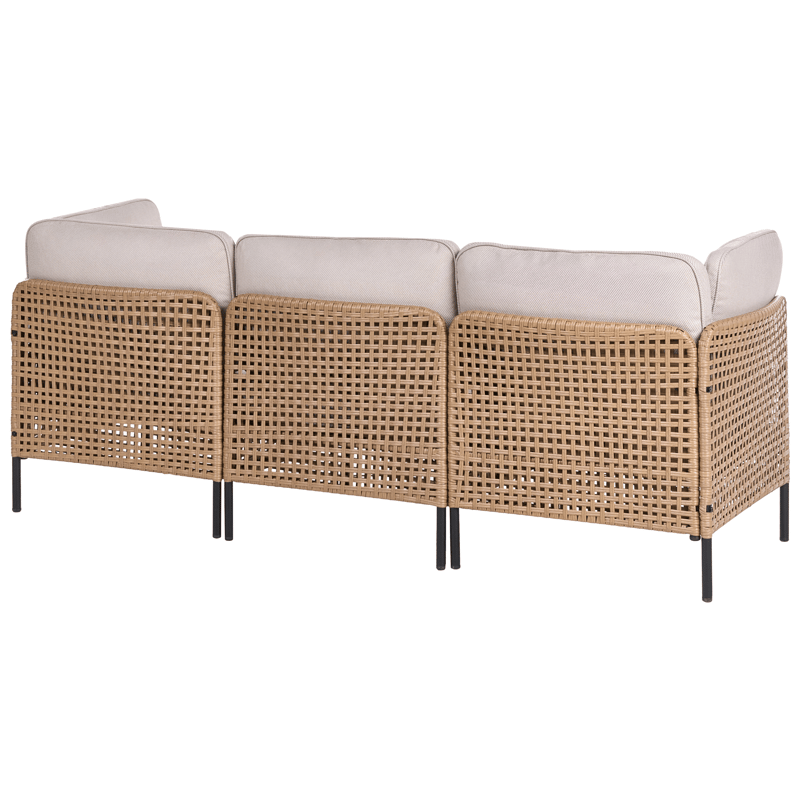 Soffgrupp utomhus med Bord 6-Sits Omegana Modulär Konstrotting - Beige/Svart - Utemöbler - Utegrupp - Loungegrupp