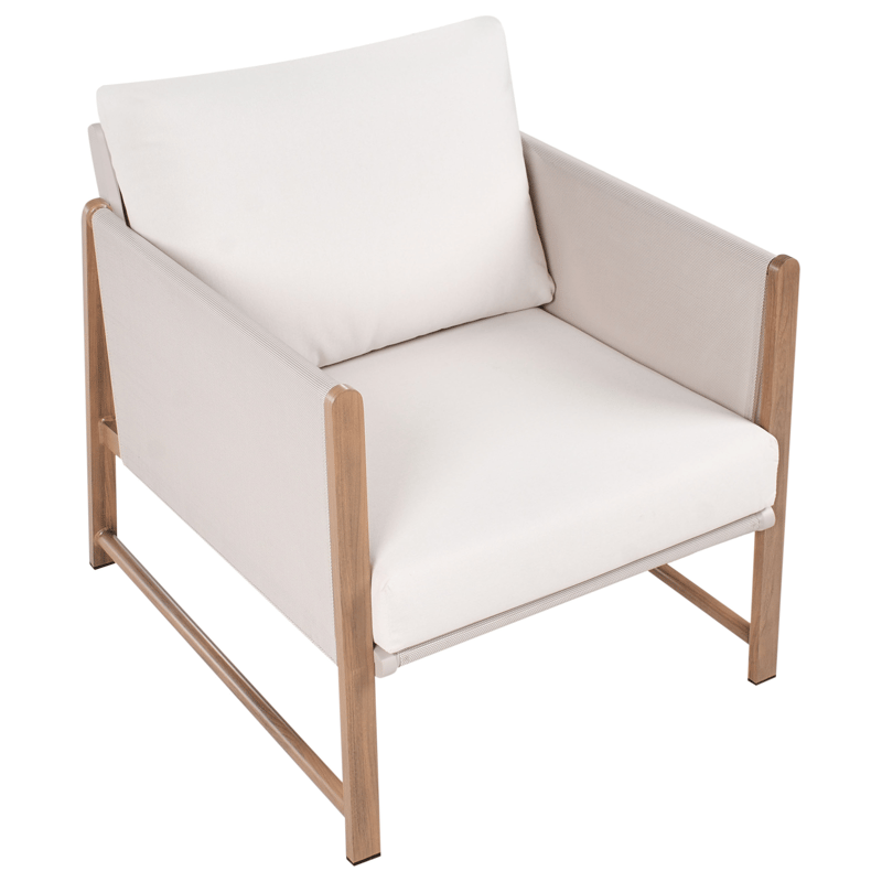 Soffgrupp utomhus med Bord och Fotpall 5-Sits Nola - Beige/Brun - Utemöbler - Utegrupp - Loungegrupp