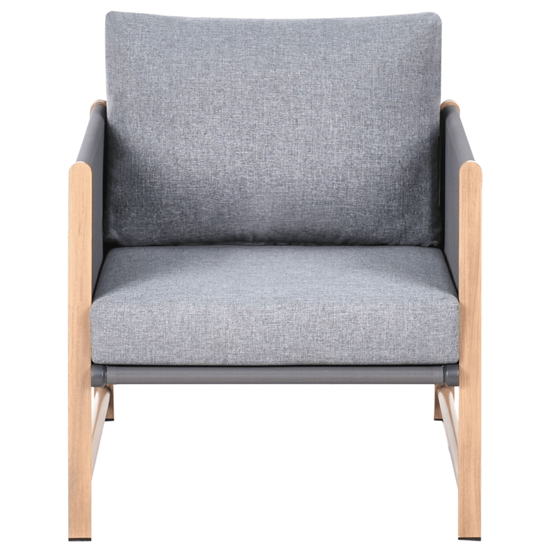 Soffgrupp utomhus med Bord och Fotpall 5-Sits Nola - Grå/Brun - Utemöbler - Utegrupp - Loungegrupp