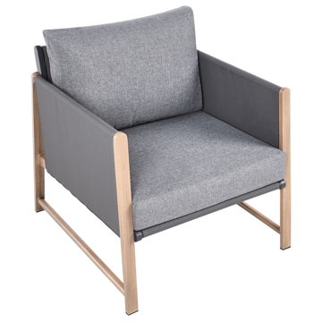 Soffgrupp utomhus med Bord och Fotpall 5-Sits Nola - Grå/Brun - Utemöbler - Utegrupp - Loungegrupp
