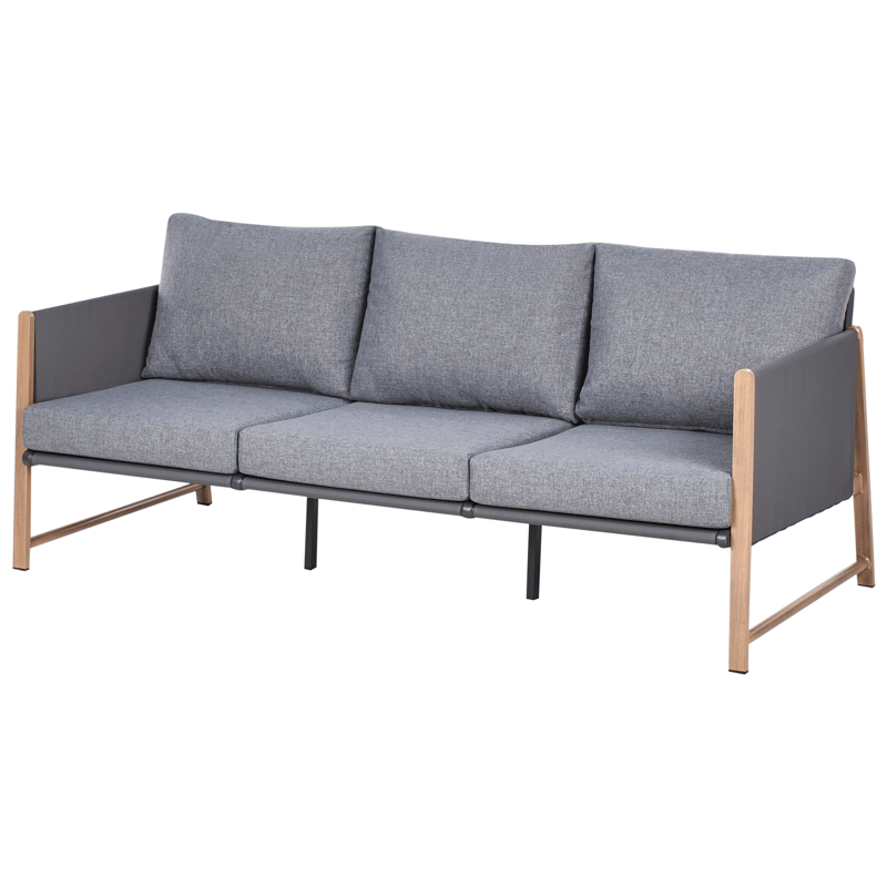 Soffgrupp utomhus med Bord och Fotpall 5-Sits Nola - Grå/Brun - Utemöbler - Utegrupp - Loungegrupp