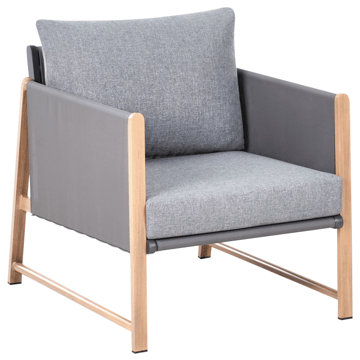 Soffgrupp utomhus med Bord och Fotpall 5-Sits Nola - Grå/Brun - Utemöbler - Utegrupp - Loungegrupp