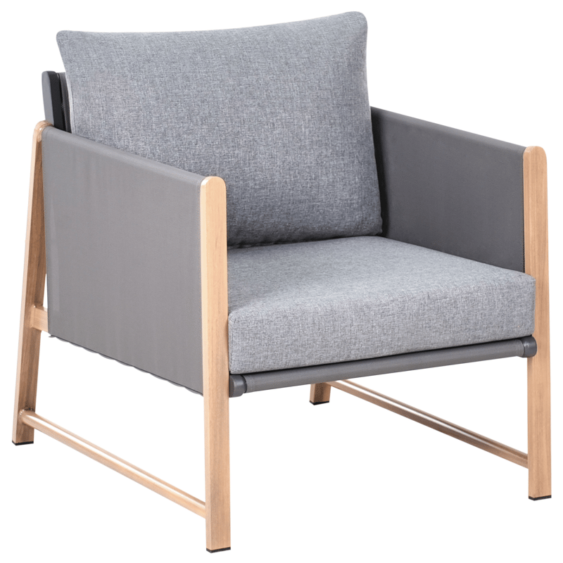 Soffgrupp utomhus med Bord och Fotpall 5-Sits Nola - Grå/Brun - Utemöbler - Utegrupp - Loungegrupp