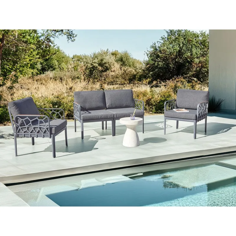 Soffset Eriche - Grå, brun - Utemöbler - Utegrupp - Loungegrupp