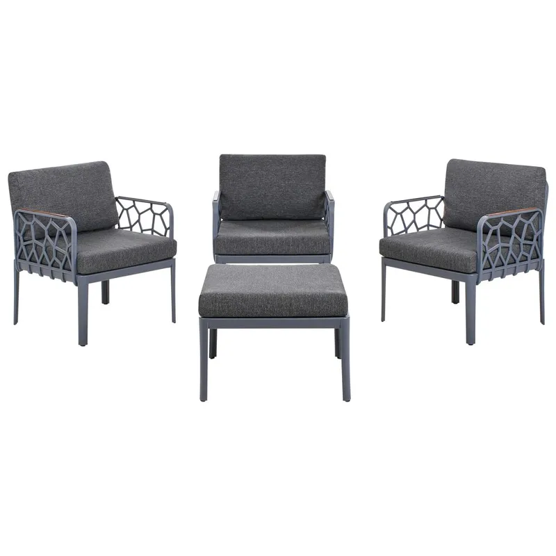 Soffset Eriche - Grå, brun - Utemöbler - Utegrupp - Loungegrupp