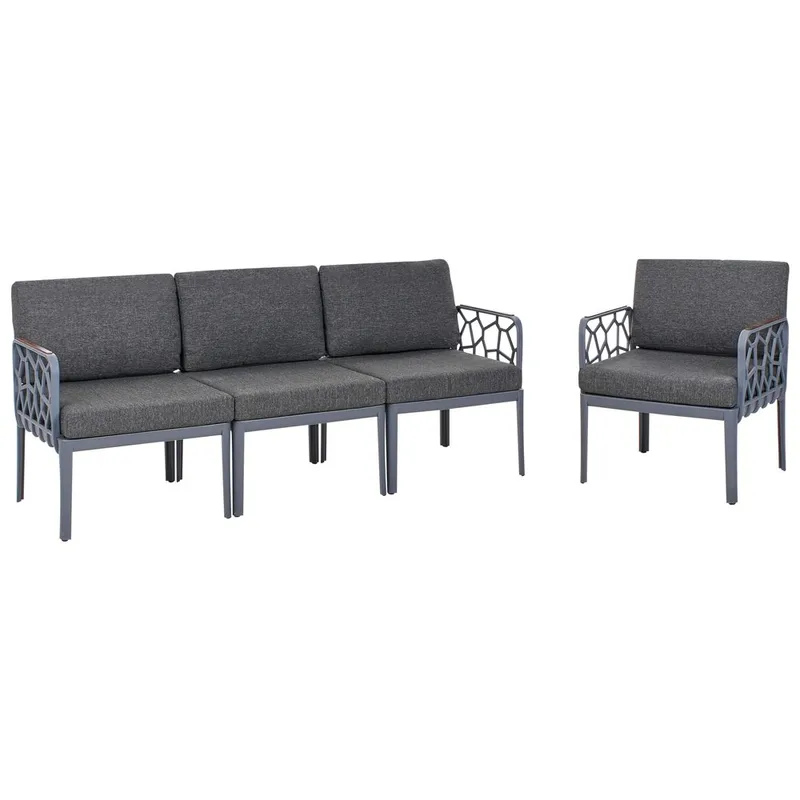 Soffset Eriche - Grå, brun - Utemöbler - Utegrupp - Loungegrupp