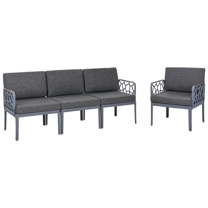 Soffset Eriche - Grå, brun - Utemöbler - Utegrupp - Loungegrupp