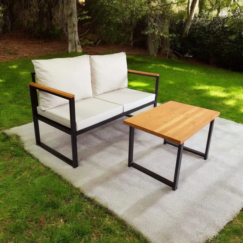 Sylros 2-sits Soffgrupp Utomhus - Beige - Utemöbler - Utegrupp - Loungegrupp