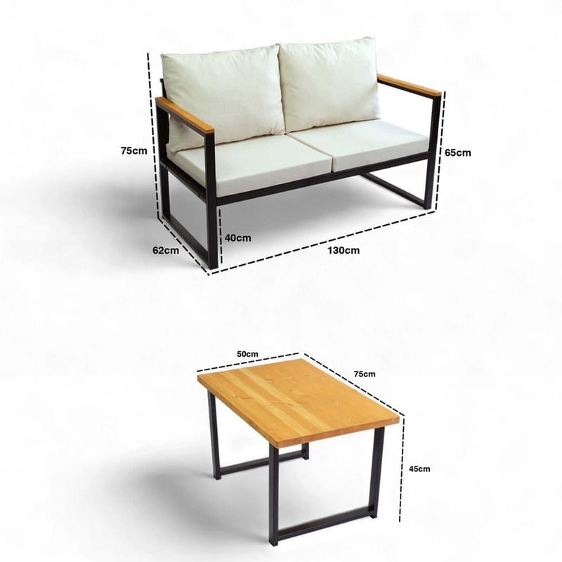 Sylros 2-sits Soffgrupp Utomhus - Beige - Utemöbler - Utegrupp - Loungegrupp