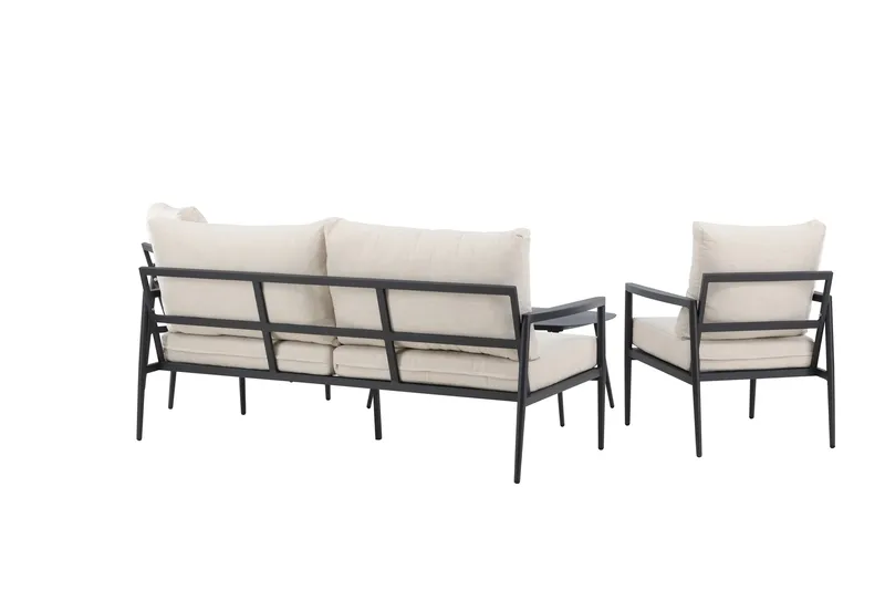 Taromina Soffgrupp Utomhus 4-sits - Svart/Beige - Utemöbler - Utegrupp - Loungegrupp