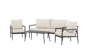 Taromina Soffgrupp Utomhus 4-sits - Svart/Beige - Utemöbler - Utegrupp - Loungegrupp