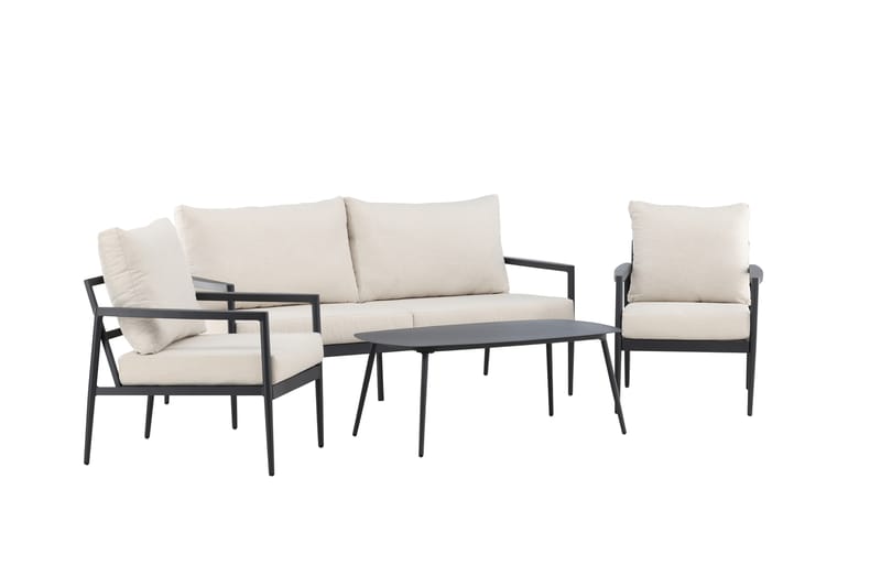 Taromina Soffgrupp Utomhus 4-sits - Svart/Beige - Utemöbler - Utegrupp - Loungegrupp