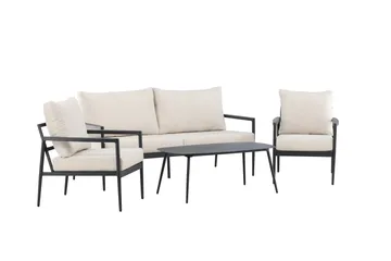 Taromina Soffgrupp Utomhus 4-sits - Svart/Beige - Utemöbler - Utegrupp - Loungegrupp