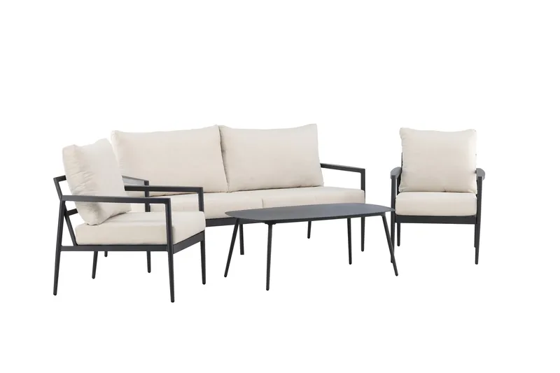 Taromina Soffgrupp Utomhus 4-sits - Svart/Beige - Utemöbler - Utegrupp - Loungegrupp