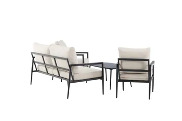 Taromina Soffgrupp Utomhus 4-sits - Svart/Beige - Utemöbler - Utegrupp - Loungegrupp