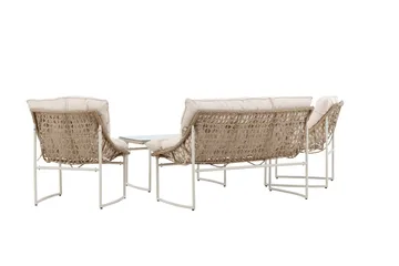 Tina Soffgrupp Utomhus 4-sits - Beige - Utemöbler - Utegrupp - Loungegrupp