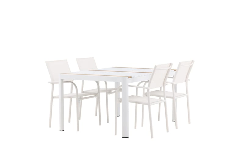 Togo Matgrupp Utomhus 150 cm Rektangulär med 4 Santorini Utestolar - Natur - Utemöbler - Utegrupp - Matgrupper utomhus