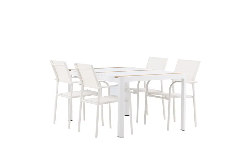 Togo Matgrupp Utomhus 150 cm Rektangulär med 4 Santorini Utestolar - Natur - Utemöbler - Utegrupp - Matgrupper utomhus