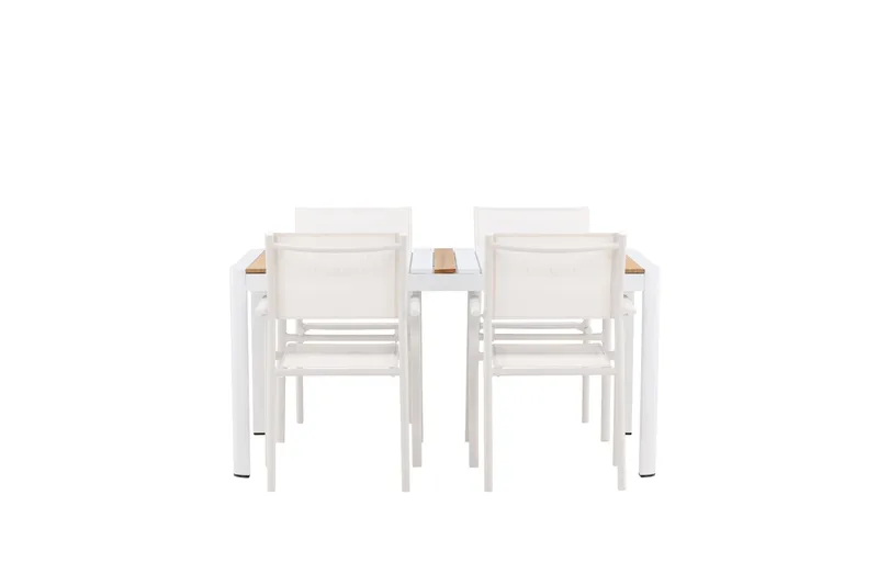 Togo Matgrupp Utomhus 150 cm Rektangulär med 4 Santorini Utestolar - Natur - Utemöbler - Utegrupp - Matgrupper utomhus