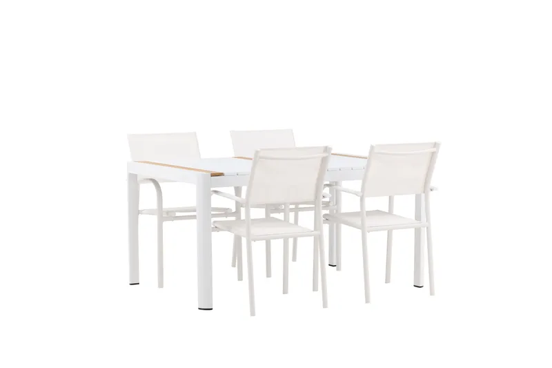 Togo Matgrupp Utomhus 150 cm Rektangulär med 4 Santorini Utestolar - Natur - Utemöbler - Utegrupp - Matgrupper utomhus