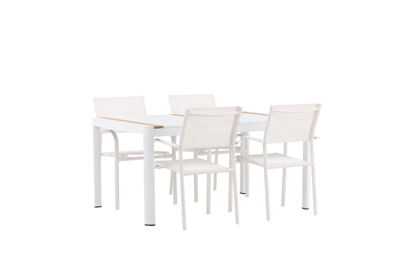 Togo Matgrupp Utomhus 150 cm Rektangulär med 4 Santorini Utestolar - Natur - Utemöbler - Utegrupp - Matgrupper utomhus