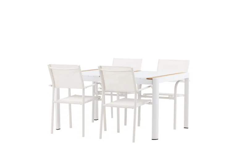 Togo Matgrupp Utomhus 150 cm Rektangulär med 4 Santorini Utestolar - Natur - Utemöbler - Utegrupp - Matgrupper utomhus