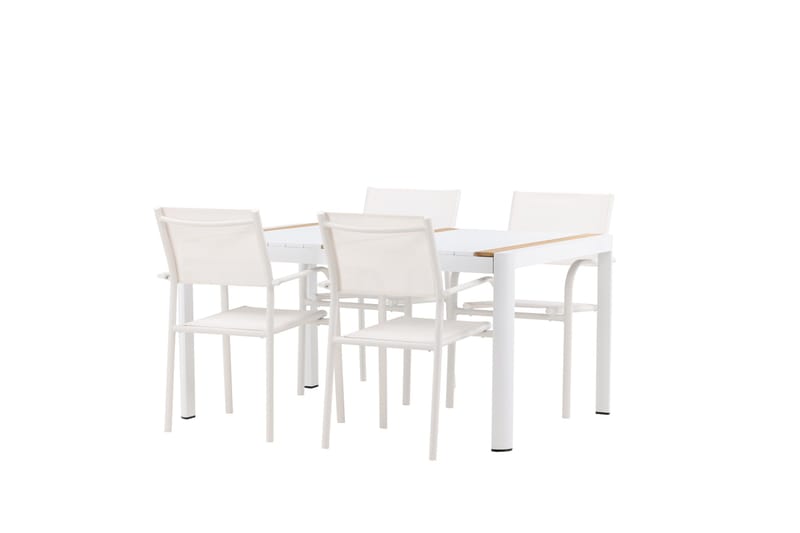 Togo Matgrupp Utomhus 150 cm Rektangulär med 4 Santorini Utestolar - Natur - Utemöbler - Utegrupp - Matgrupper utomhus