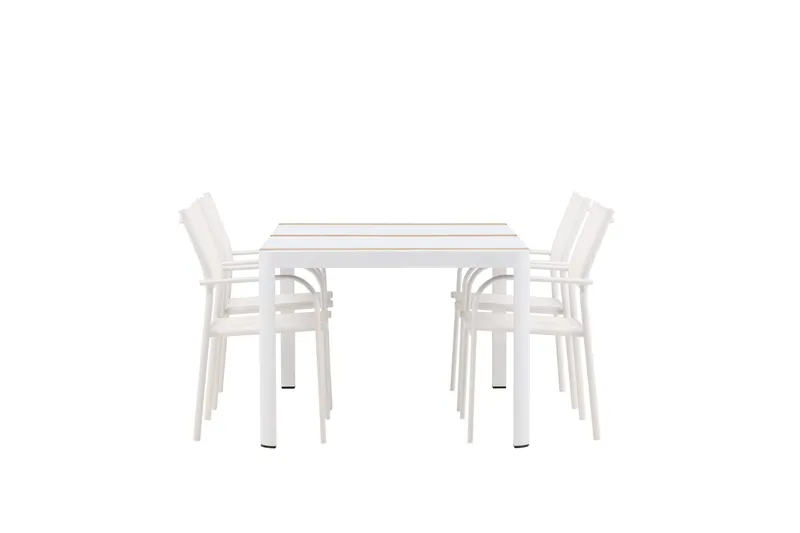 Togo Matgrupp Utomhus 150 cm Rektangulär med 4 Santorini Utestolar - Natur - Utemöbler - Utegrupp - Matgrupper utomhus